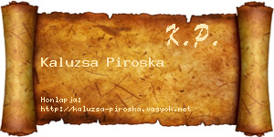 Kaluzsa Piroska névjegykártya