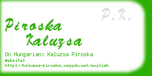 piroska kaluzsa business card